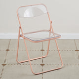 Modern Minimalist Rectangular PVC Iron Dining Chair Backrest Armless For Dining Room