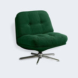 Modern Minimalist Rectangular Corduroy Accent Chair with Steel Frame and Backrest — Armless for Living Room