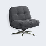 Modern Minimalist Rectangular Corduroy Accent Chair with Steel Frame and Backrest — Armless for Living Room
