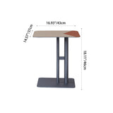 Modern Dual-Tone Faux Saddle Leather Square End Table with Asymmetrical Patchwork – Minimalist Corner Table for Living Room