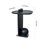 Sculptural Solid Wood Ball End Table - Art Deco Style, Versatile Corner Accent for Living Room
