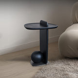 Sculptural Solid Wood Ball End Table - Art Deco Style, Versatile Corner Accent for Living Room