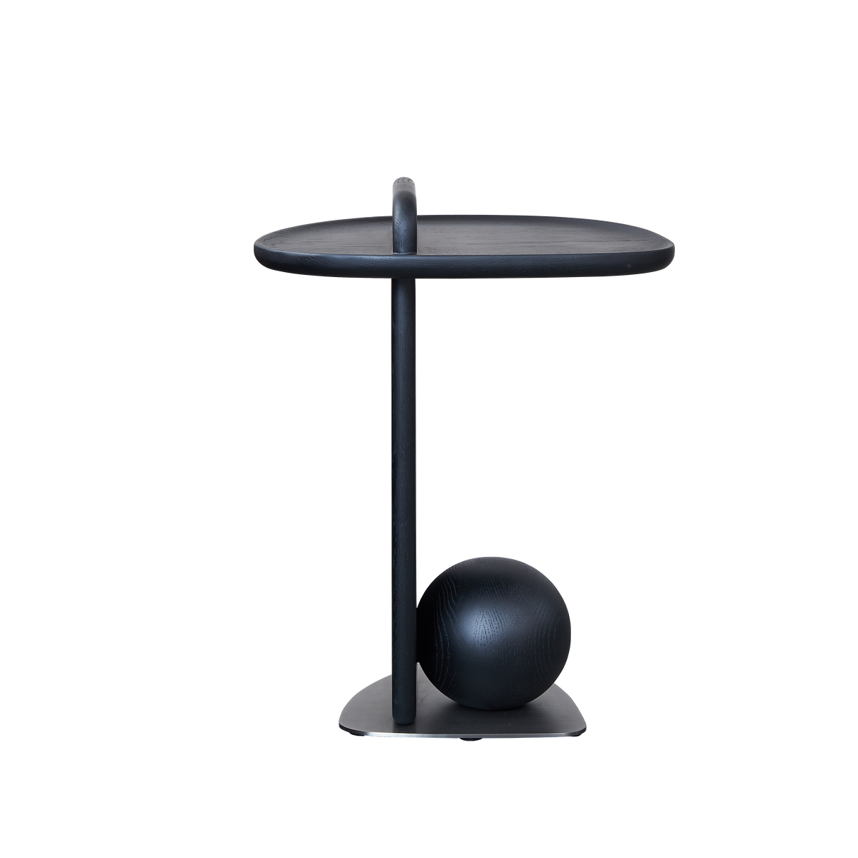 Sculptural Solid Wood Ball End Table - Art Deco Style, Versatile Corner Accent for Living Room