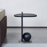 Sculptural Solid Wood Ball End Table - Art Deco Style, Versatile Corner Accent for Living Room