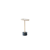 Japanese-Inspired Asymmetrical Oval Marble End Table – Living Room Accent Table