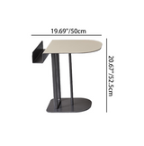 Sleek Semi-Circular Narrow Faux Saddle Leather Side Table — Luxury Space-Saving End Table for Urban Living
