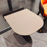 Sleek Semi-Circular Narrow Faux Saddle Leather Side Table — Luxury Space-Saving End Table for Urban Living