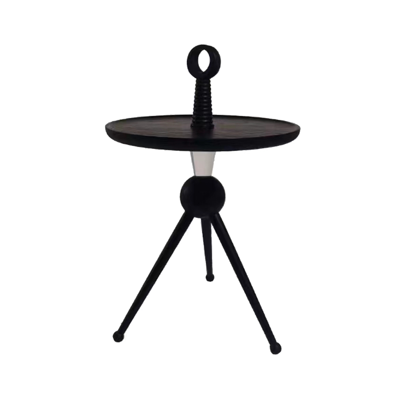 Stylish Round Solid Wood Tripod End Table with Acrylic Top - Creative Portable Accent Side Table for Living Room