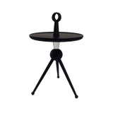 Stylish Round Solid Wood Tripod End Table with Acrylic Top - Creative Portable Accent Side Table for Living Room