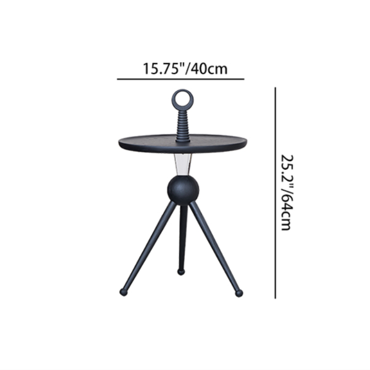 Stylish Round Solid Wood Tripod End Table with Acrylic Top - Creative Portable Accent Side Table for Living Room