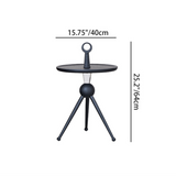 Stylish Round Solid Wood Tripod End Table with Acrylic Top - Creative Portable Accent Side Table for Living Room