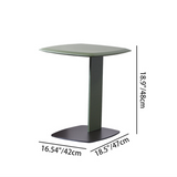 Rounded Square Faux Saddle Leather End Table – Nordic-Style Accent Side Table for Living Room