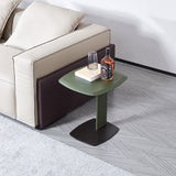 Rounded Square Faux Saddle Leather End Table – Nordic-Style Accent Side Table for Living Room