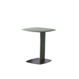 Rounded Square Faux Saddle Leather End Table – Nordic-Style Accent Side Table for Living Room