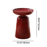 Sculptural Round Fiberglass End Table – Glossy Red, Scandinavian-Style Living Room Accent