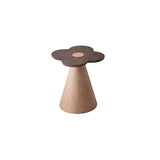 Solid Wood End Table with Geometric Cone Pedestal – Chic Art Deco Accent for the Living Room