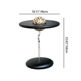 Sleek Round Curved End Table with MDF Top & Stainless Steel Frame – Minimalist Small Living Room Accent