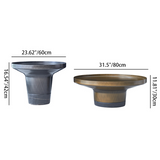 Round Sculptural Marble Coffee Table with Bronze Metal Base – Nordic-Style Living Room Accent Table