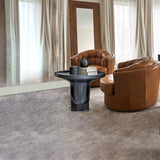 Round Sculptural Marble Coffee Table with Bronze Metal Base – Nordic-Style Living Room Accent Table