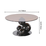 Black Titanium Stainless Steel Sphere Coffee Table – Sculptural, Minimalist Round Table for Living Room