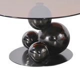 Black Titanium Stainless Steel Sphere Coffee Table – Sculptural, Minimalist Round Table for Living Room