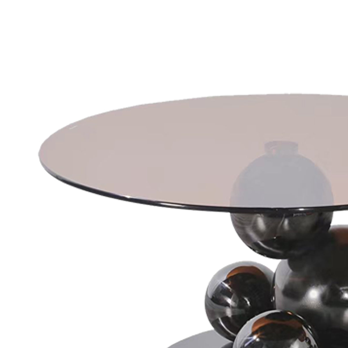 Black Titanium Stainless Steel Sphere Coffee Table – Sculptural, Minimalist Round Table for Living Room