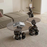 Stainless Steel Black Titanium Sphere Side Table — Modern Geometric Round Accent Table for Living Room