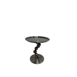 Sturdy Black Titanium Stainless Steel Sculptural Sphere Side Table – Geometric Industrial Round Coffee Table for Living Room