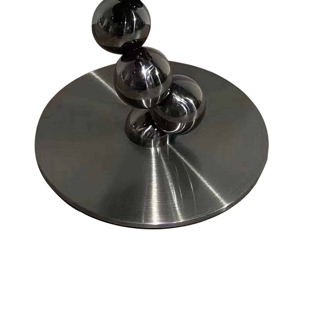 Sturdy Black Titanium Stainless Steel Sculptural Sphere Side Table – Geometric Industrial Round Coffee Table for Living Room