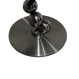 Sturdy Black Titanium Stainless Steel Sculptural Sphere Side Table – Geometric Industrial Round Coffee Table for Living Room