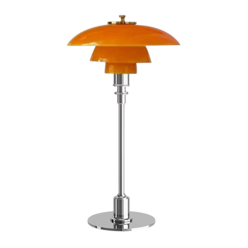 Amber Glass Table Lamp in Scandinavian Style – Warm, Minimalist Lighting for Modern Homes