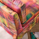 Abstract Watercolor Pattern Polyester Accent Chair with Birch Wood Frame – Creative, Modern Lounge Chair for Living Room