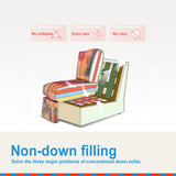Abstract Watercolor Pattern Polyester Accent Chair with Birch Wood Frame – Creative, Modern Lounge Chair for Living Room
