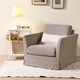 Elegant Houndstooth Birch Wood Accent Chair – Scandinavian Lounge Chair for Living Room & Bedroom