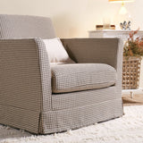 Elegant Houndstooth Birch Wood Accent Chair – Scandinavian Lounge Chair for Living Room & Bedroom