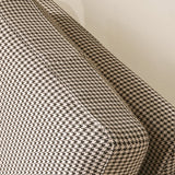 Elegant Houndstooth Birch Wood Accent Chair – Scandinavian Lounge Chair for Living Room & Bedroom