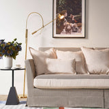 Birch Wood Sofa with Classic Houndstooth Pattern — Timeless Minimalist Elegance, 3/4 Seater for Living Room