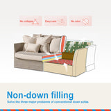 Birch Wood Sofa with Classic Houndstooth Pattern — Timeless Minimalist Elegance, 3/4 Seater for Living Room