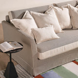 Birch Wood Sofa with Classic Houndstooth Pattern — Timeless Minimalist Elegance, 3/4 Seater for Living Room