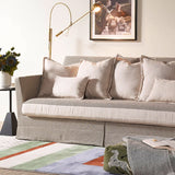 Birch Wood Sofa with Classic Houndstooth Pattern — Timeless Minimalist Elegance, 3/4 Seater for Living Room
