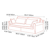 Bold Striped Polyester Upholstery Birch Wood Sofa - Vintage Soft-Touch Comfort, 3/4 Seater for Living Room
