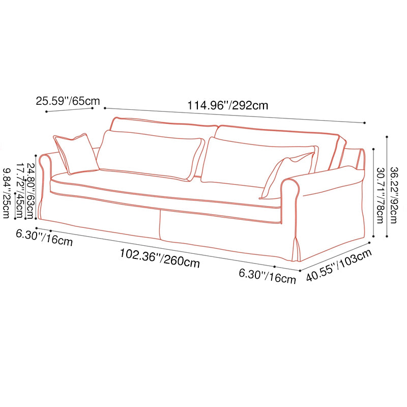 Bold Striped Polyester Upholstery Birch Wood Sofa - Vintage Soft-Touch Comfort, 3/4 Seater for Living Room