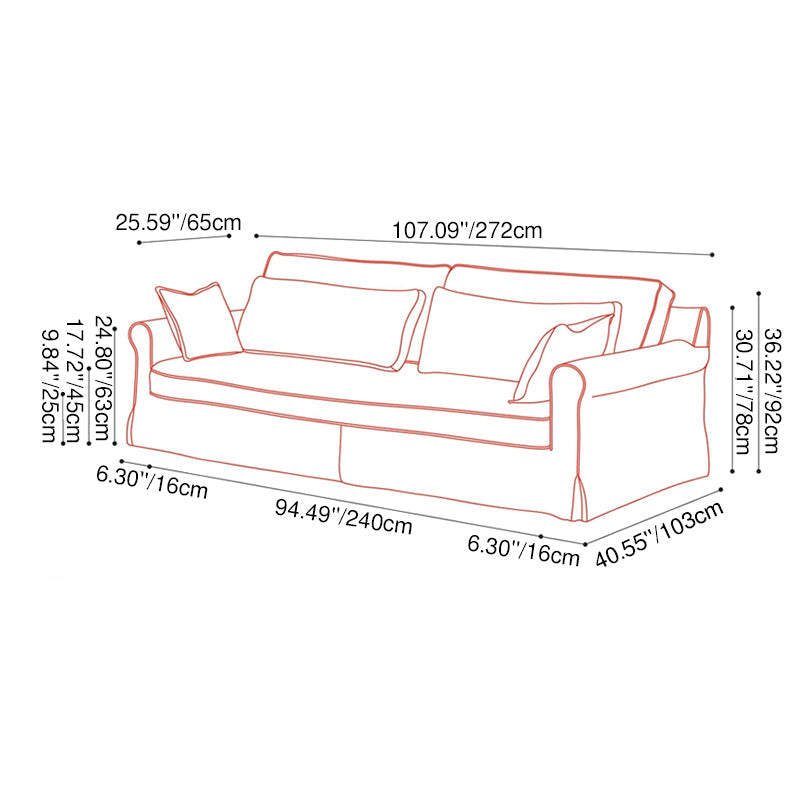 Bold Striped Polyester Upholstery Birch Wood Sofa - Vintage Soft-Touch Comfort, 3/4 Seater for Living Room