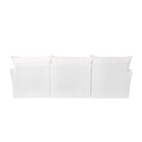 Pearl White Birch Wood Sofa — Modern Minimalist Pillow-Style Settee Bench for 2–3 Seats, Living Room Accent
