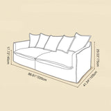 Moonlight White Linen Birch Wood Sofa — Elegant French-Style Soft-Touch Lounge Sofa, 3/4 Seater for Living Room