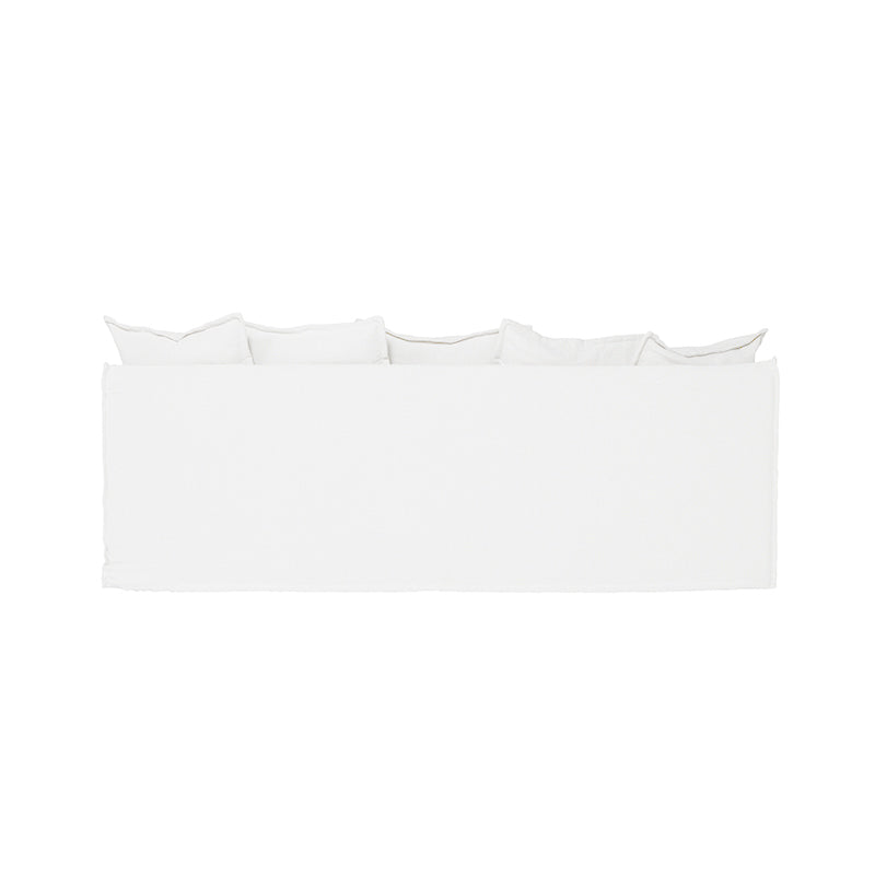 Moonlight White Linen Birch Wood Sofa — Elegant French-Style Soft-Touch Lounge Sofa, 3/4 Seater for Living Room