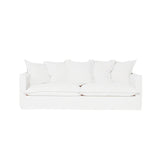Moonlight White Linen Birch Wood Sofa — Elegant French-Style Soft-Touch Lounge Sofa, 3/4 Seater for Living Room