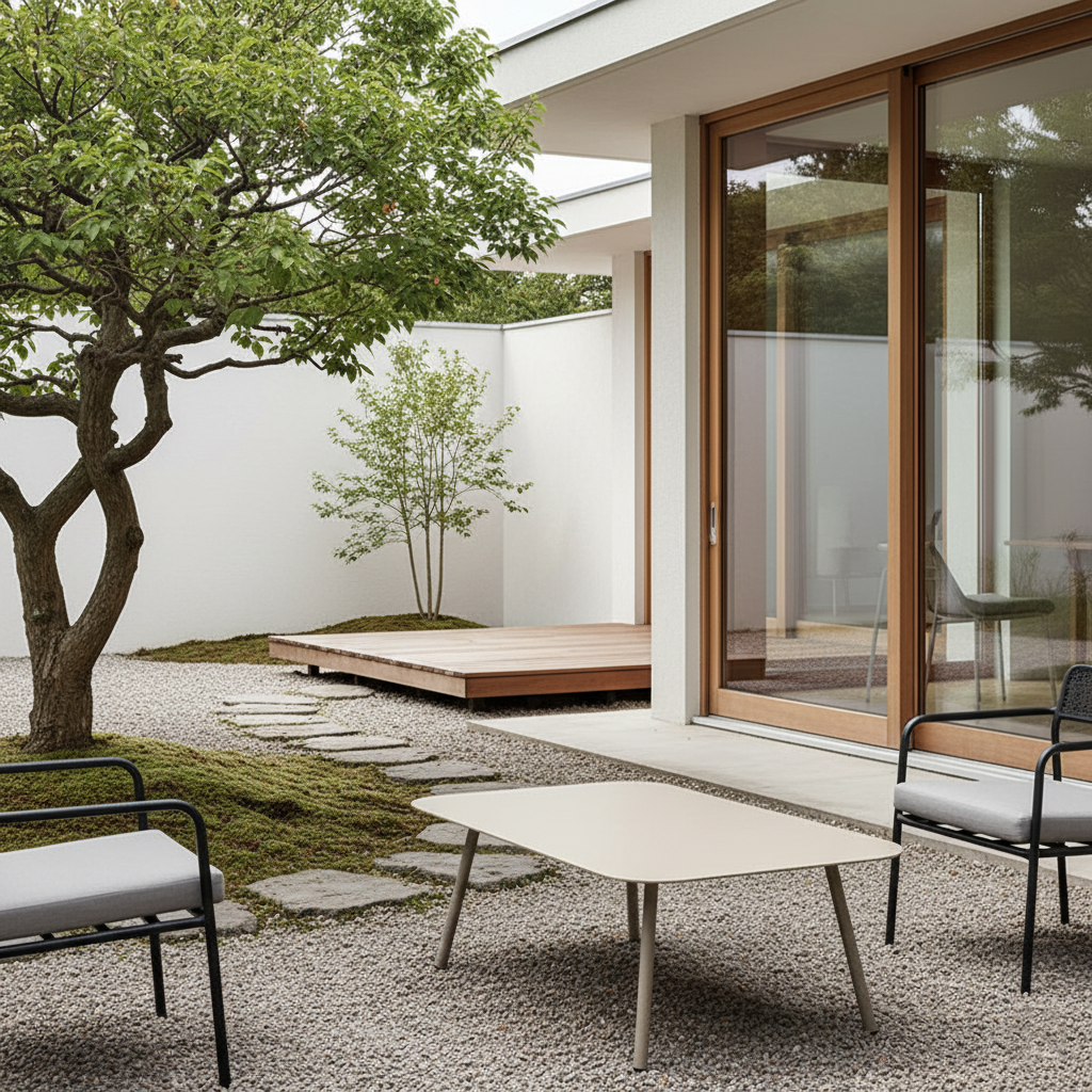 Sleek Modern Minimalist Rectangular Outdoor Table — Aluminum Coffee Table for Garden & Balcony