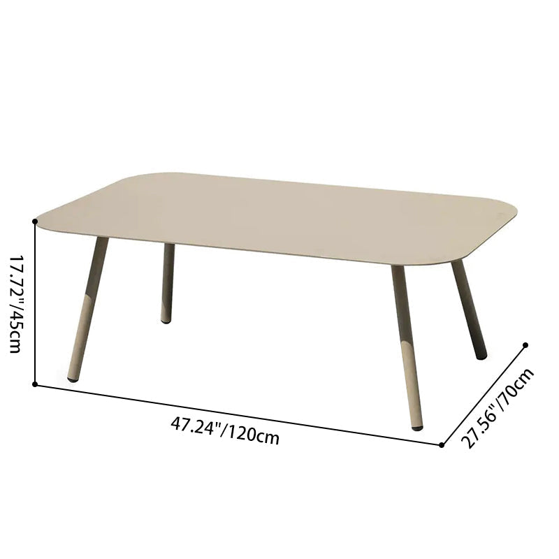 Sleek Modern Minimalist Rectangular Outdoor Table — Aluminum Coffee Table for Garden & Balcony
