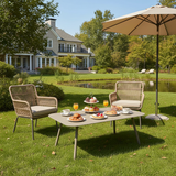 Sleek Modern Minimalist Rectangular Outdoor Table — Aluminum Coffee Table for Garden & Balcony